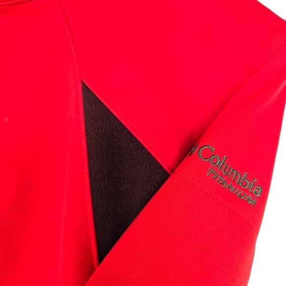 Columbia Red Maroon Fleece Soft Shell Titanium Omni Heat Jacket - Picture 4 of 7